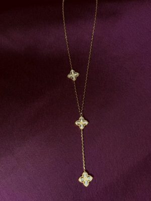 Gold Floral Lariat